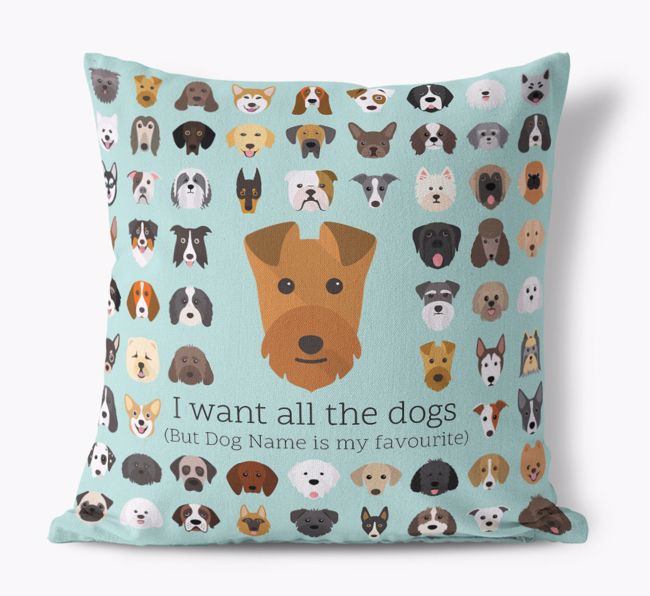 I Want All the Dogs: Personalised {breedFullName} Canvas Cushion 